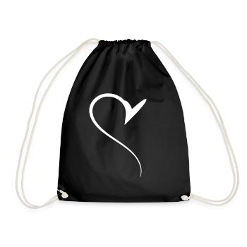 Half Wise Heart Simple - Drawstring Bag - black - Front