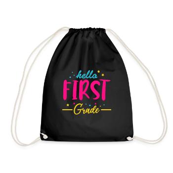 Hello Deadline Grade Shirt Enrollment Gift - Drawstring Bag - black - Front