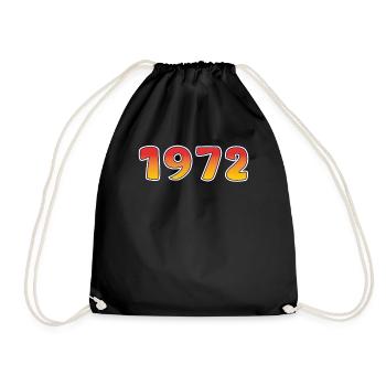 1972 Lucky Year In Orange - Yellow Design - Drawstring Bag - black - Front