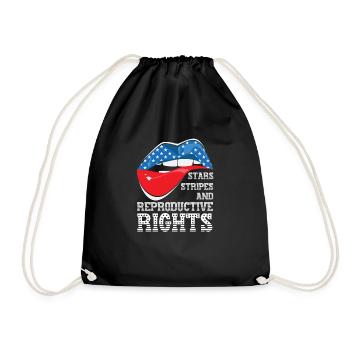 Lèvre mordante Drapeau américain Étoiles Rayures Reproductiv - Sac de sport léger - noir - Devant
