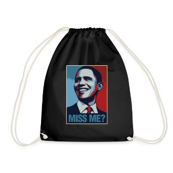Barack Obama Portrait Miss Me - Drawstring Bag - black - Front