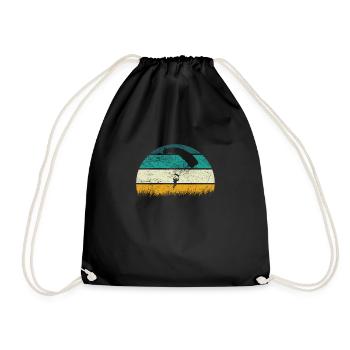 Paragliding Gleitschirmfliegen Paraglider Retro - Drawstring Bag - black - Front