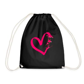 Flamingo Lustiges Flamingo Vogel Geschenk - Turnbeutel - Schwarz - Vorne