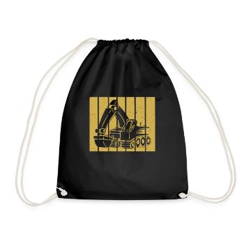 Excavator Driver Gift Retro Sunset - Sac de sport léger - noir - Devant