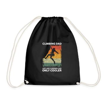 Vintage Climbing Dad Like A Normal Dad Only Cooler - Drawstring Bag - black - Front