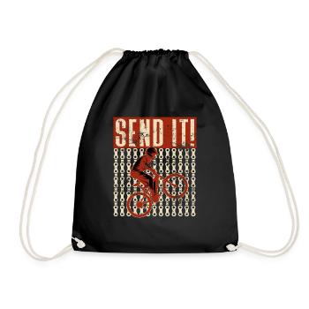 Mountainbike Send it Mountainbiker - Turnbeutel - Schwarz - Vorne