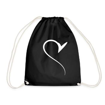 Half Wise Heart Simple - Drawstring Bag - black - Front