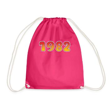 1982 Glücksjahr In Orange - Gelben Design - Turnbeutel - Fuchsia - Vorne