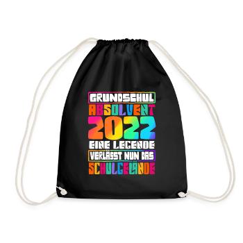 Grundschul Abschluss Grundschule Absolvent - Turnbeutel - Schwarz - Vorne