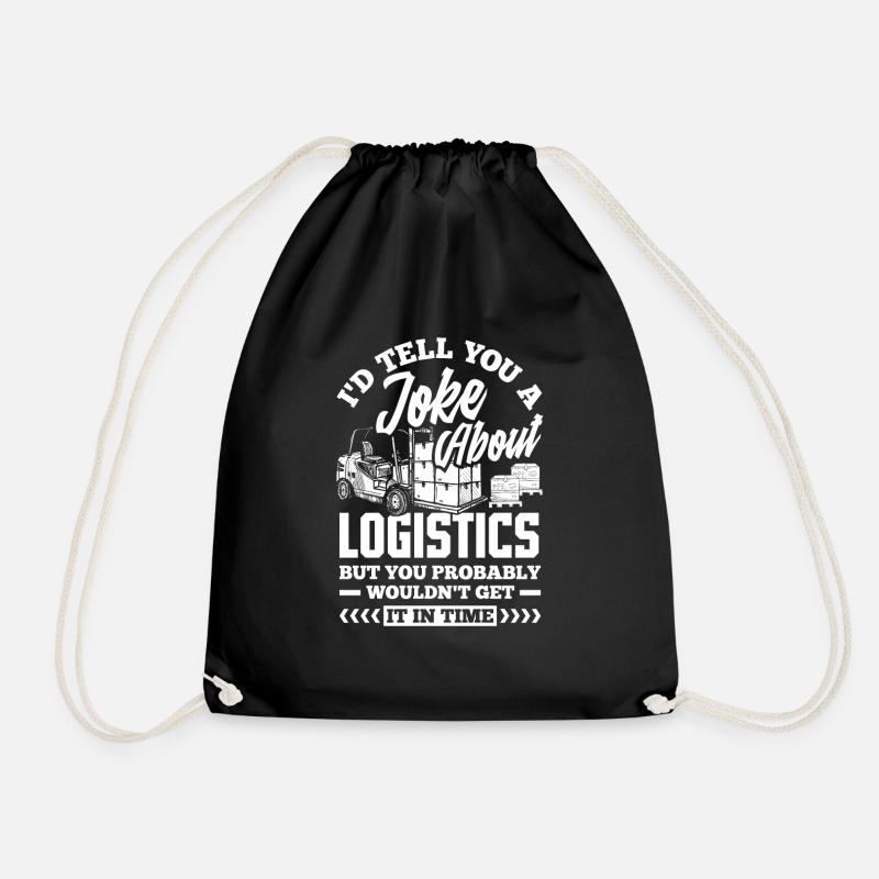 Logistics Logistician Joke - Drawstring Bag - black