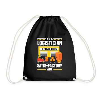 Logistics Logistician I Find This Satis-Factory - Drawstring Bag - black - Front