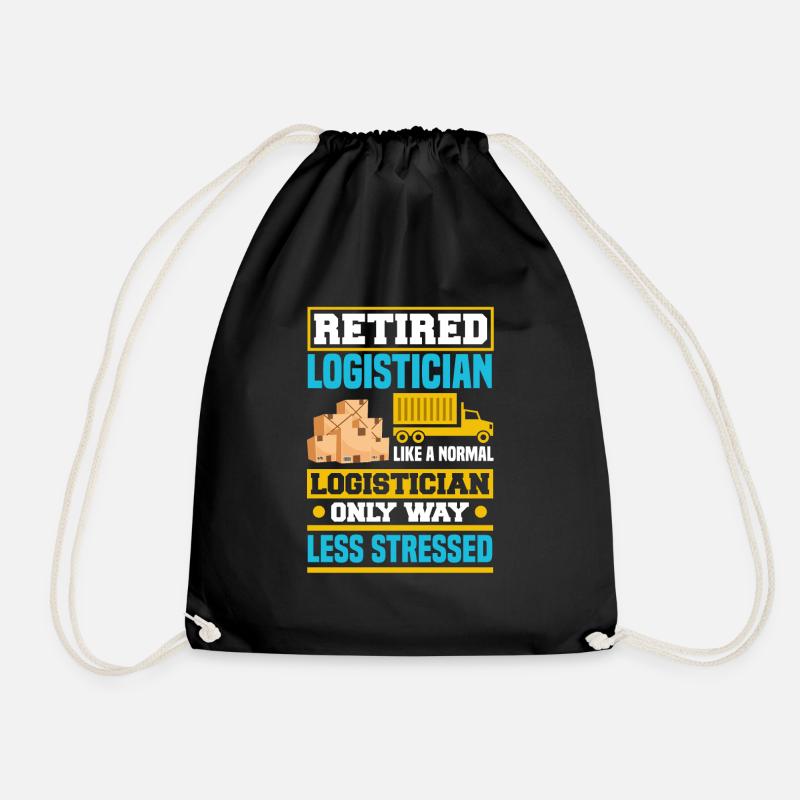 Logistics Logistician Retired Logistician - Drawstring Bag - black