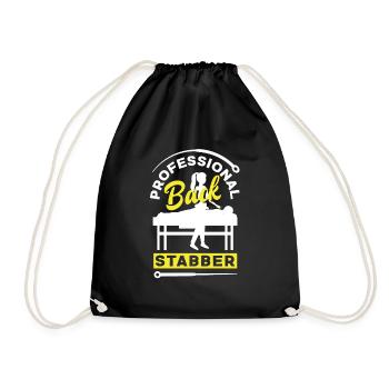 Acupuncture Acupuncturist Funny - Drawstring Bag - black - Front