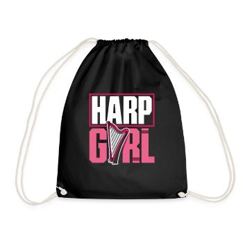 Joueur de harpe Femme Harpiste Harpe Fille - Sac de sport léger - noir - Devant