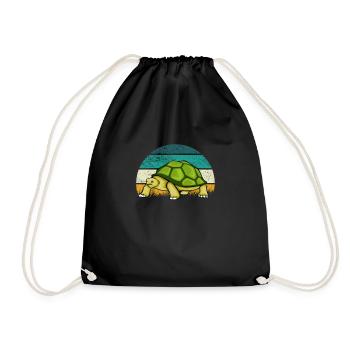 Turtle Retro Vintage - Drawstring Bag - black - Front