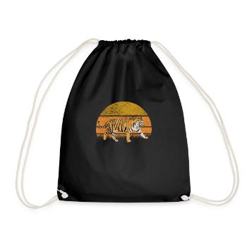 Tiger Retro Vintage Big Cat - Sac de sport léger - noir - Devant