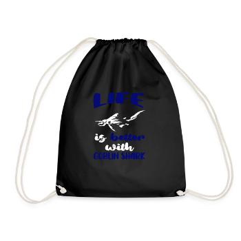 Liebt Kobold Hai Geschenk - Turnbeutel - Schwarz - Vorne