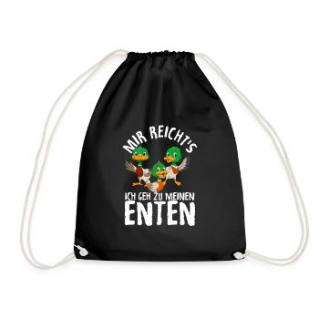 Mir reichts ich geh zu meinen Enten Entenzüchter G - Turnbeutel - Schwarz - Vorne