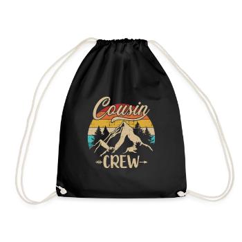 Retro cousin crew camping outdoor summer camp - Sac de sport léger - noir - Devant