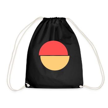 Demi-cercles rouge et jaune Design - Sac de sport léger - noir - Devant