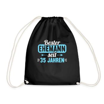 Beste Ehefrau Bester Ehemann seit 35 Jahren - Turnbeutel - Schwarz - Vorne