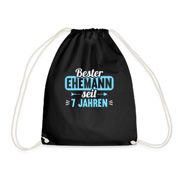 Beste Ehefrau Bester Ehemann seit 7 Jahren - Turnbeutel - Schwarz - Vorne