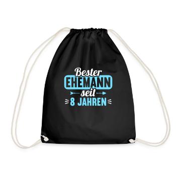 Beste Ehefrau Bester Ehemann seit 8 Jahren - Turnbeutel - Schwarz - Vorne