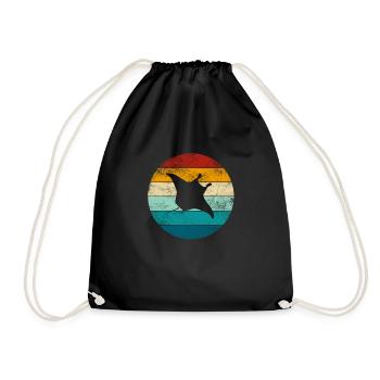 Stingray Manta Rays Retro Cadeau - Sac de sport léger - noir - Devant