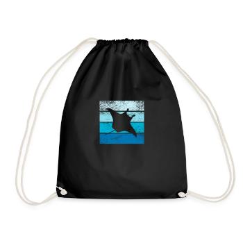 Stingray Manta Rays Retro Cadeau - Sac de sport léger - noir - Devant