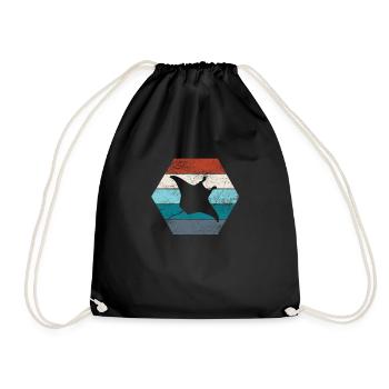 Stingray - Drawstring Bag - black - Front