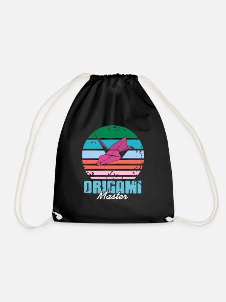 Retro Vintage Origami Master Cool Designs Tee - Turnbeutel - Schwarz
