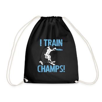 I Train Champs Cool Vintage Dog Coach T-Shirt - Turnbeutel - Schwarz - Vorne
