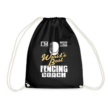 I'm The World's Best Fencing Coach Vintage Tea - Drawstring Bag - black - Front