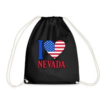 Nevada Usa flag gift - Drawstring Bag - black - Front