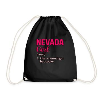 Cool Nevada girl gift - Drawstring Bag - black - Front