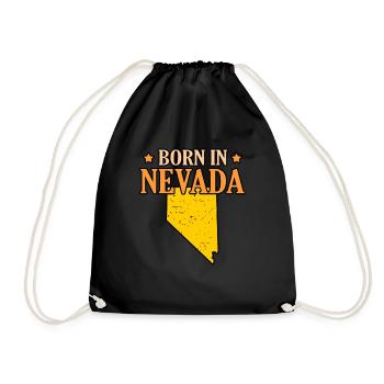 Born in Nevada gift - Drawstring Bag - black - Front
