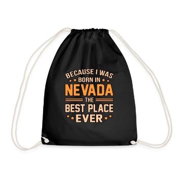 Born In the best place nevada gift - Drawstring Bag - black - Front