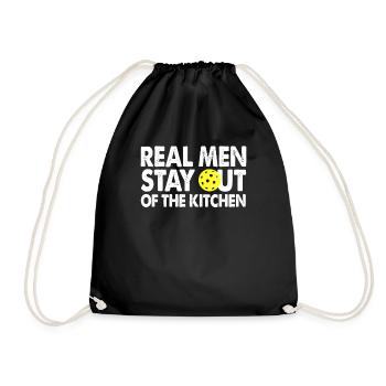 Pickleball Real Men Stay Out Of The Kitchen - Drawstring Bag - black - Front