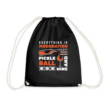 Funny Wine and Pickleball - Turnbeutel - Schwarz - Vorne