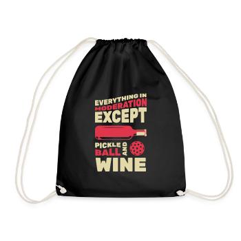 Funny Wine and Pickleball - Turnbeutel - Schwarz - Vorne