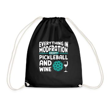 Drôle de vin et de pickleball - Sac de sport léger - noir - Devant