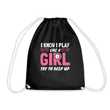 Je sais que je joue comme une fille essayer de suivre - Sac de sport léger - noir - Devant