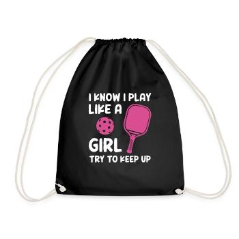 Je sais que je joue comme une fille essayer de suivre - Sac de sport léger - noir - Devant