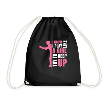 Je sais que je joue comme une fille essayer de suivre - Sac de sport léger - noir - Devant