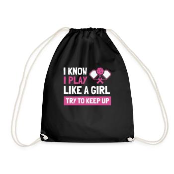 Je sais que je joue comme une fille essayer de suivre - Sac de sport léger - noir - Devant