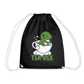 Tea-Rex Süßer T Rex Dinosaur Dino Tee Liebhaber - Turnbeutel - Schwarz - Vorne