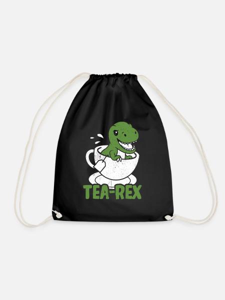 Tea-Rex Süßer T Rex Dinosaur Dino Tee Liebhaber - Turnbeutel - Schwarz