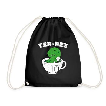 Tea-Rex Süßer T Rex Dinosaur Dino Tee Liebhaber - Turnbeutel - Schwarz - Vorne