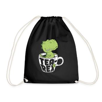 Tea-Rex Süßer T Rex Dinosaur Dino Tee Liebhaber - Turnbeutel - Schwarz - Vorne