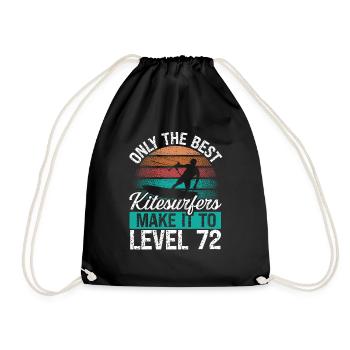 72 Kitesurf Level 72 Year Retro Kiteboarding - Turnbeutel - Schwarz - Vorne
